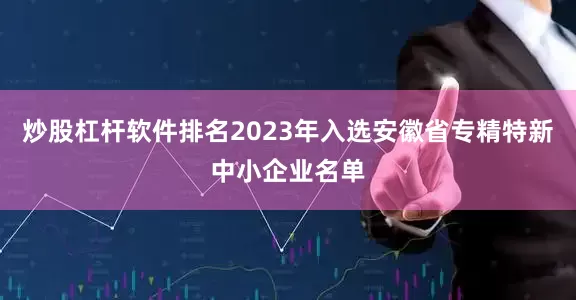 炒股杠杆软件排名2023年入选安徽省专精特新中小企业名单